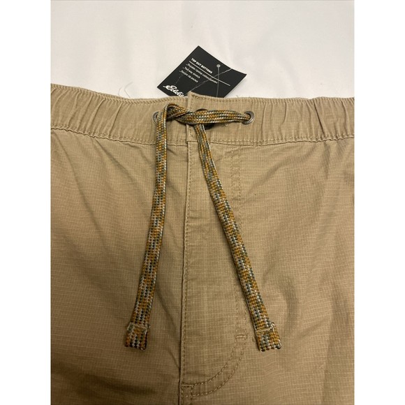 New Eddie Bauer Top Out Ripstop Elastic Men’s Shorts Flax Color  Sz XXL/ 2XL - Picture 2 of 11